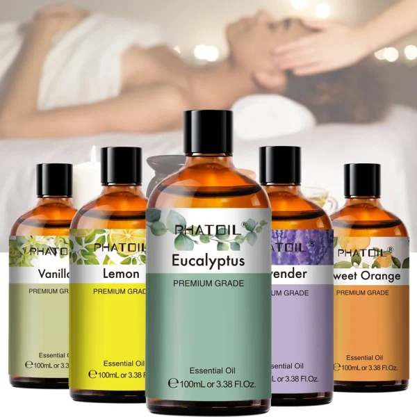PHATOIL 100ml Natural Plant Essential Oils For Aromatherapy Diffuser